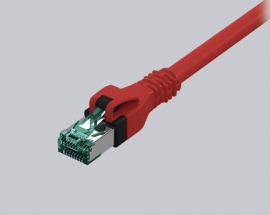 DualBoot Push-Pull Patchkabel RJ45, Kat.6A ISO/IEC, S/FTP, rot, 1.5m