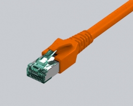 FlexBoot Patchkabel RJ45, Kat.6A ISO/IEC, S/FTP, orange, 1.0m