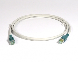 FlexBoot Patchkabel RJ45, Kat.6A ISO/IEC, S/FTP, grau/grün, 1.5m